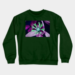 Green Flower Inverted Photograph Design Crewneck Sweatshirt